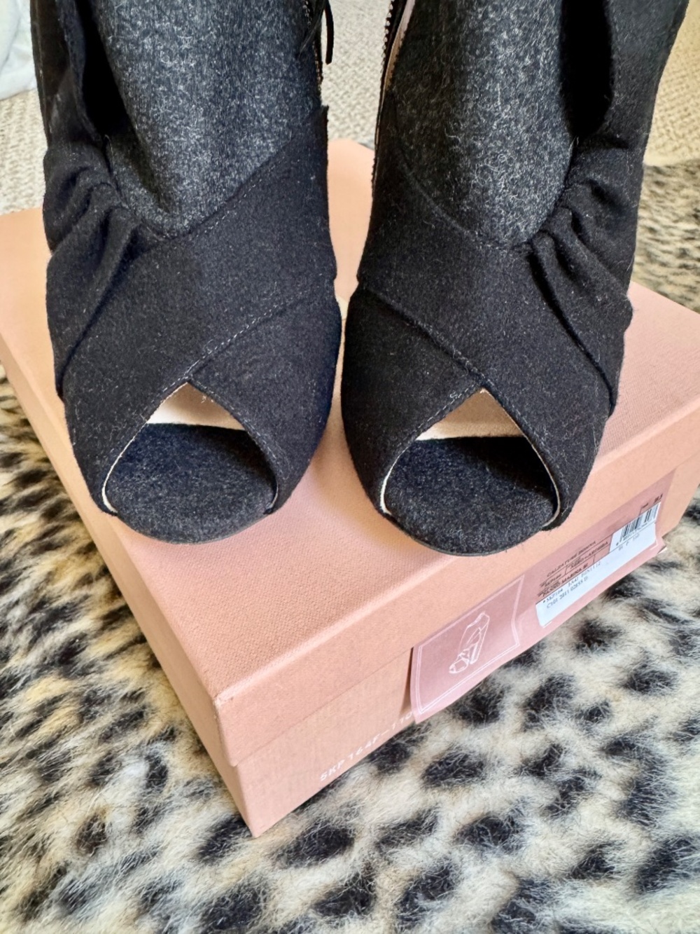 MIU MIU Wool ankle boots curved banana heels Vintage Archival C101 20 11 02855D - Picture 5 of 11